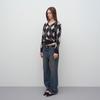 LCDC™ Argyle Check V-Neck Knit Top