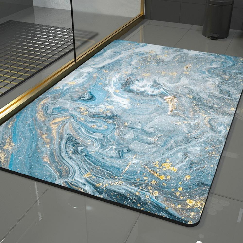 Simple Printing Bathroom Thickening Mat Bath Non-slip Carpets In Wash Basin Bathtub Side Floor Rug Shower Room Doormat Memory Foam 3D Pad