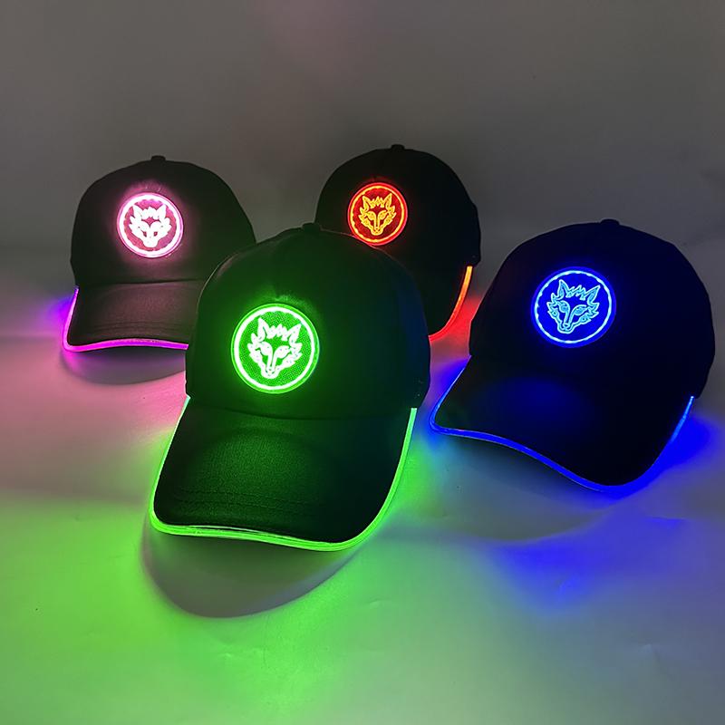 LED Leuchtender Totenkopf Baseballkappe Blinkende Leuchtende Halloween Partykappe Niedliche Logo-Kappe für Damen Herren Hip-hop Club Auftrittsbedarf