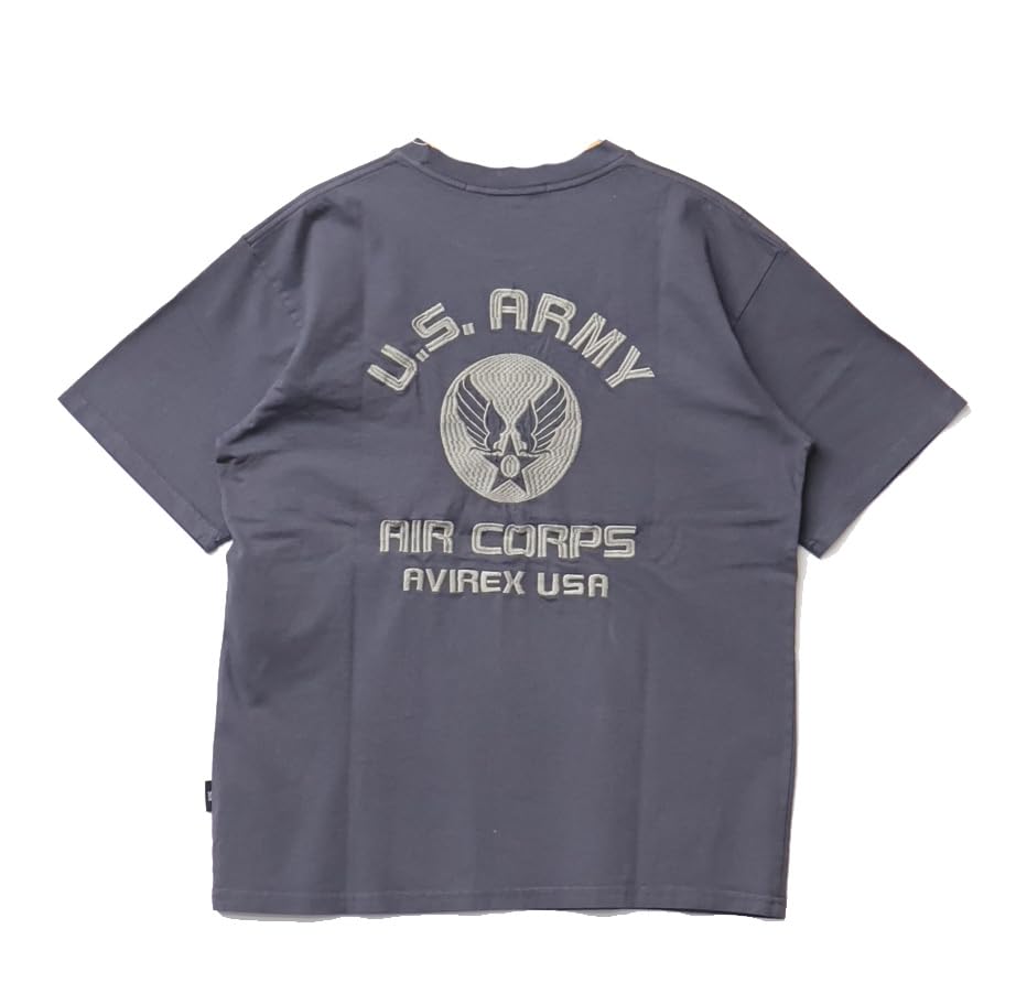 AVIREX FADE WASH EMBROIDERY T-SHIRT U.S.AAC M 410 charcoal 783-5134025