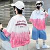 Summer Children's Tie-dye Street Style Printed T-shirt Short-sleeved Top