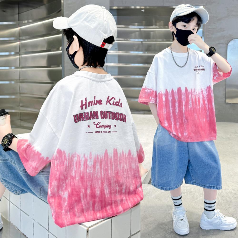 Summer children s tie-dye street style printed T-shirt short-sleeved top 100