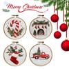 Kits de Démarrage Broderie à la Main de Noël avec Cerceau à Broder Paquet de Matériel Seulement Kit de Broderie à la Main DIY pour Adultes Débutants