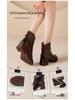 Bottes d'hiver luxueuses en cuir de vache pour femmes 2025: Antidérapant, Chaud, Confortable, Tendance, Plus Velours