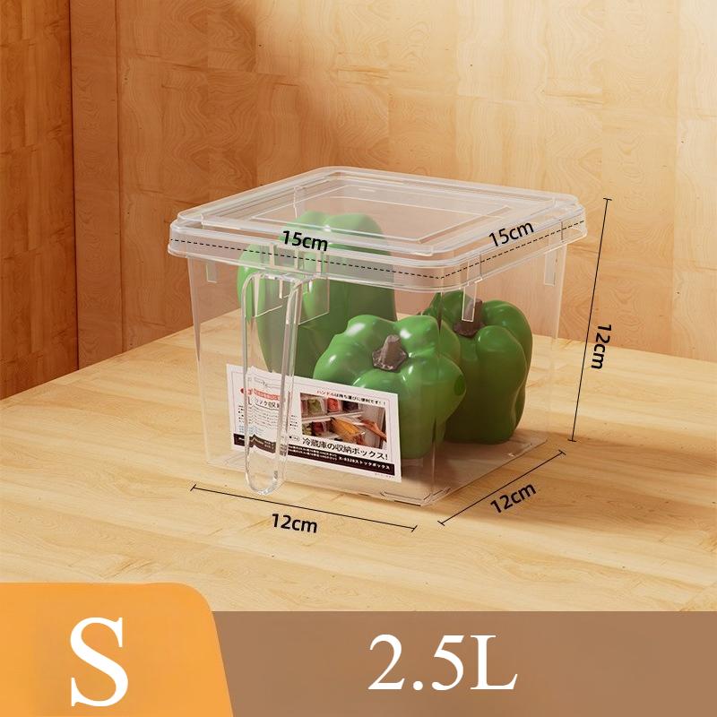 Kühlschrank Organizer Transparente Lebensmittelbox mit Griff Deckel Lebensmittelgeeignet Kühlschrank Organizer Aufbewahrungsbehälter für Obst Gemüse Salate
