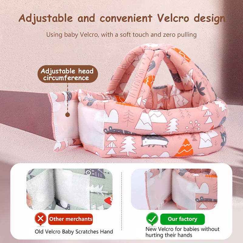 Infant Soft Safety Helmet Anti-Fall Breathable Head Protector Cushion Hat Adjustable for Toddler Outdoor Play