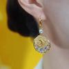 Fashion super flash rose earrings, niche versatile face thin earrings temperament earrings