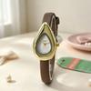 New Design Irregular Water Drop Dial Quartz Watch Ladies Retro Soft Leather Strap Wristwatch Female Dress Clock Gifts