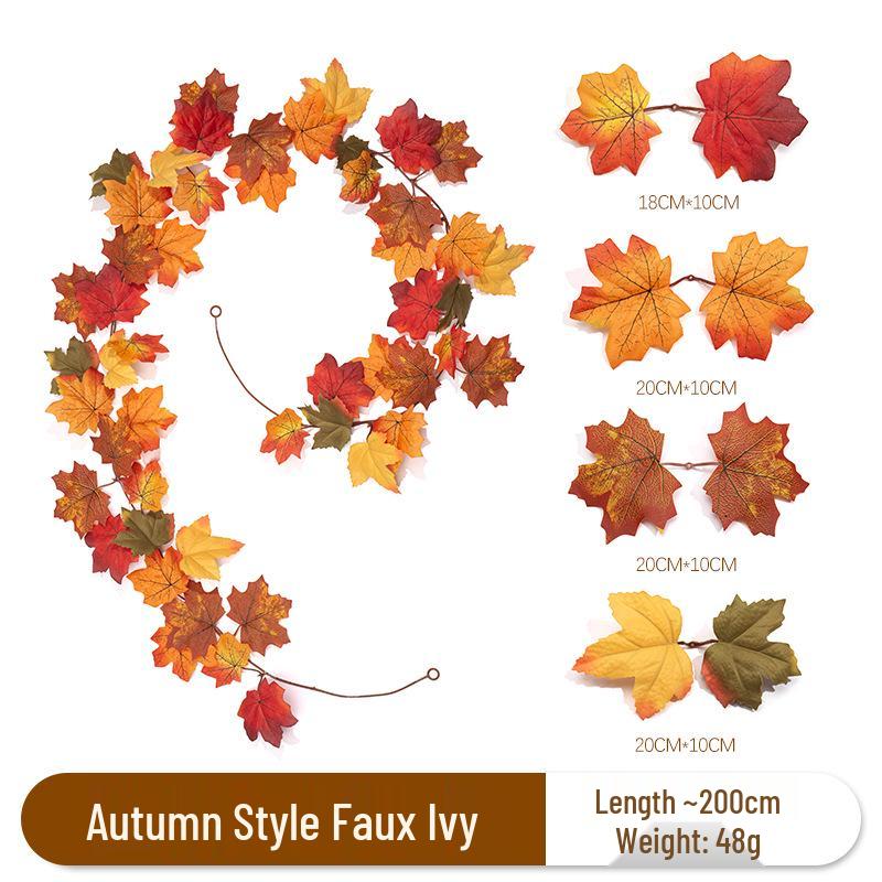 Halloween Maple Leaf Vine Wall Hanging for Christmas and Harvest Festival