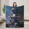 Silent Hill F Blanket Horror Game Super Warm Funny Plush Throw Blanket For Couch Bed Camping Flannel Bedspread Bed Cover