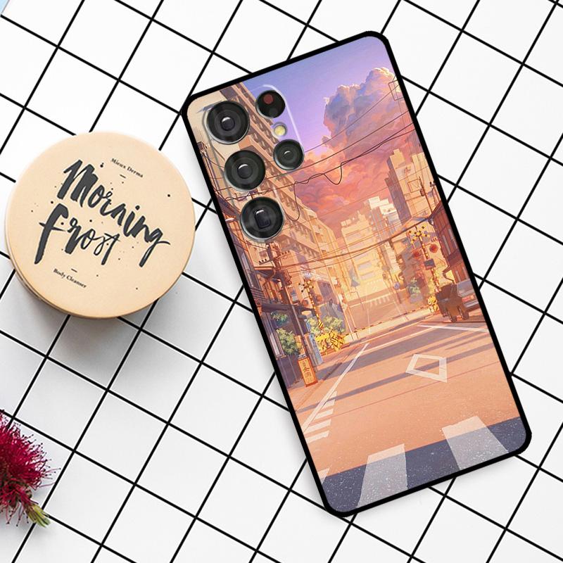 Manga Anime Street Case For Samsung Galaxy S21 S22 S23 S24 S25 Ultra S9 S10 S25 Plus S25 FE S20 FE Phone Cover