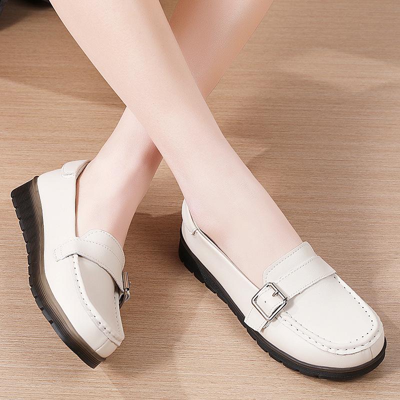 Spring and Autumn Moccasins, Women's Flat Shoes, Women's Single Shoes, Soft-soled Non-slip Work Shoes, Versatile Casual Shoes