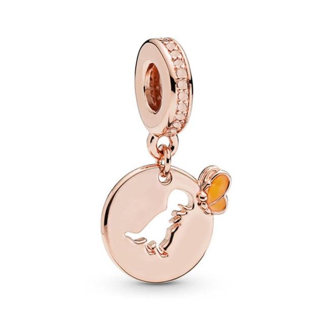 Подвеска из розового золота с цветком в виде листа и короны в виде сердца — фото 49