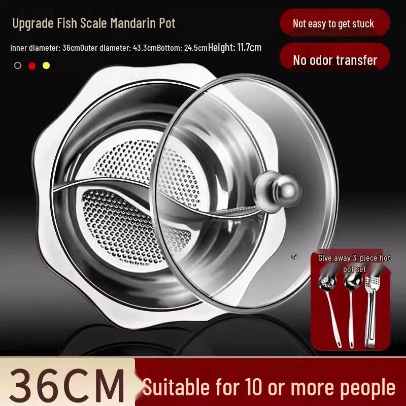 Naijiang Stainless Steel Divided Hot Pot for Induction Cooker