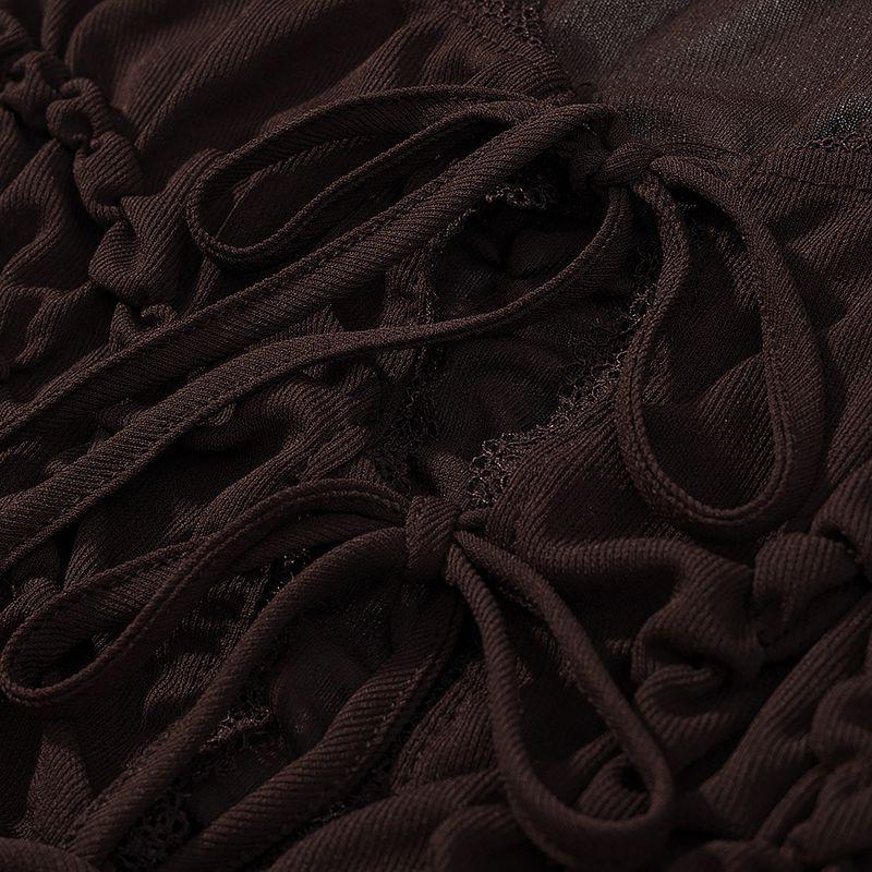 Kaslead New Women Clothes Western Style Fashion Simple and Versatile Bowknot Decoration Pleat Top