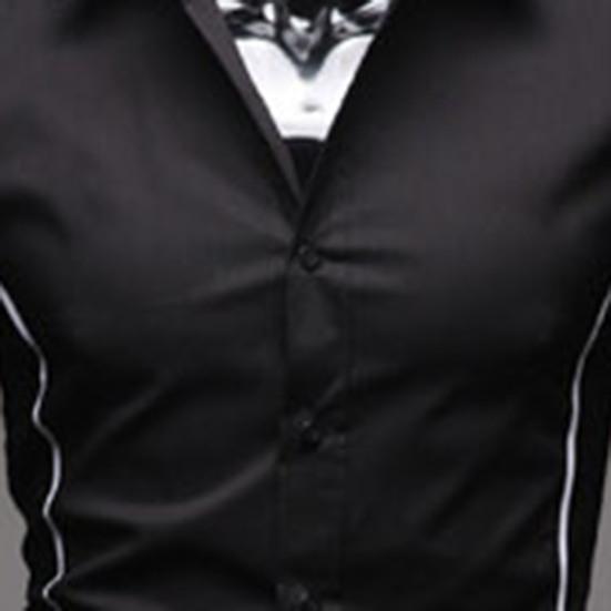 Men Shirt Single-breasted Business Formal Slim Autumn Shirt for Work