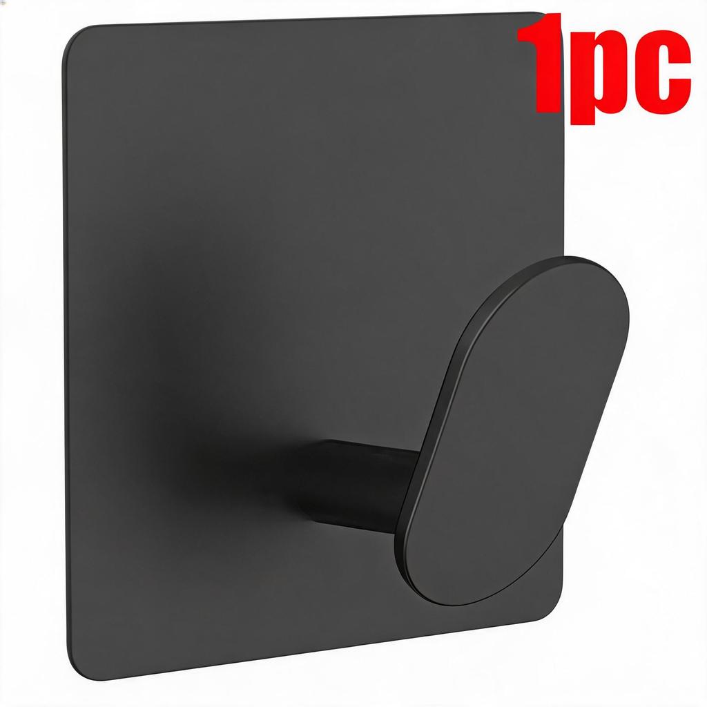 1/1pc Bathroom Stainless Steel Robe Hook Multi-Purpose Adhesive Wall Towel Hook Home Kitchen Hardware Sundries Storage Hooks