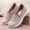 Women's Spring Autumn New Mesh Casual Shoe Thick Sole Non Slip Shallow Slip On Light Round Toe Flat Sole Elderly Walking Shoes