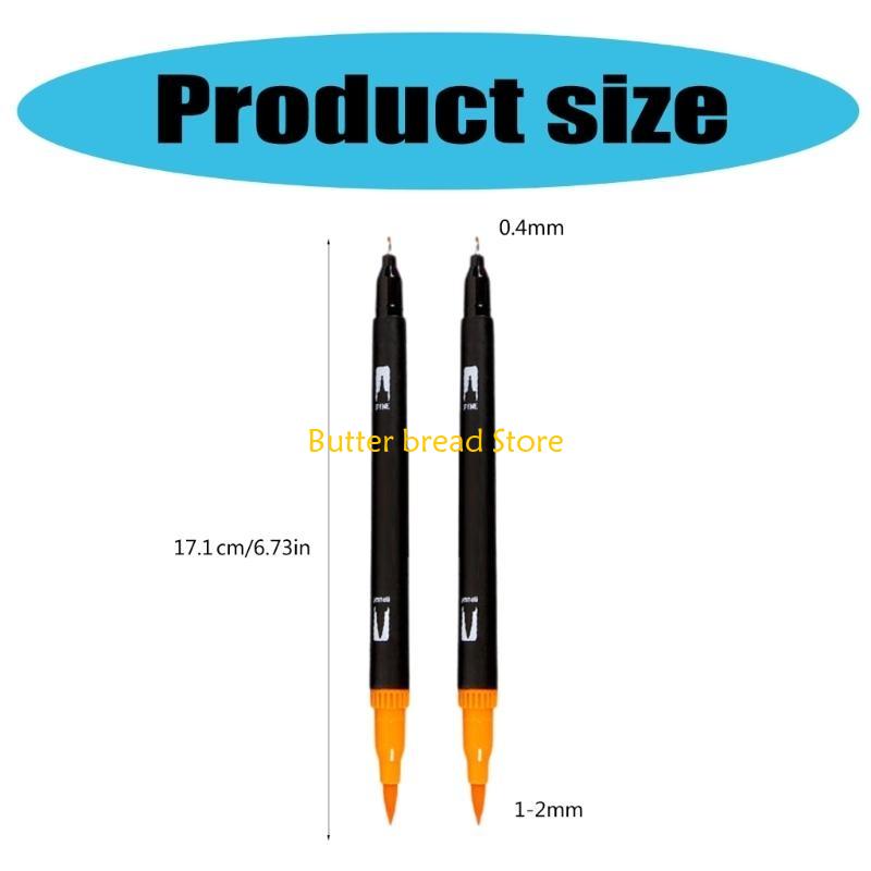 W89C 36/48/60/72/100 Colors Double Ends Brush Pen Marker Set Felt Tip Pen Watercolor Pen for Colouring Books