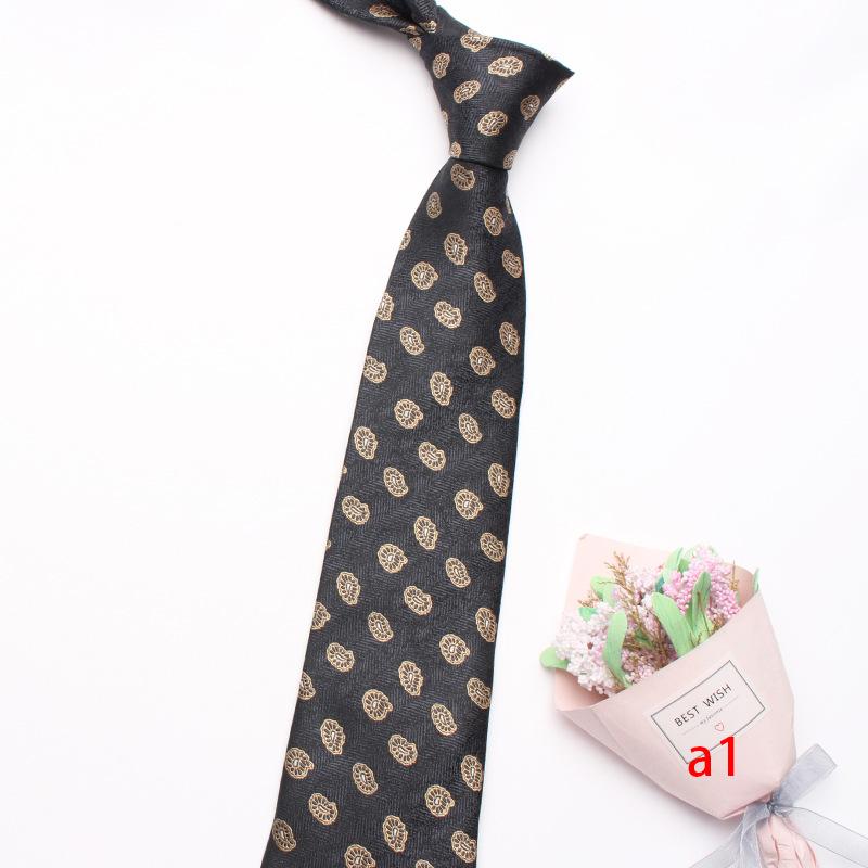 Navy Blue Series Oblique Striped Tie Men'S Business Flower 8Cm Polyester Silk Tie