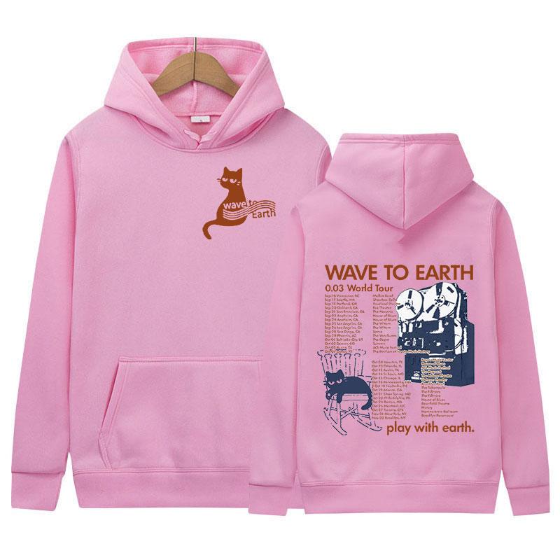 Kpop Band Wave To Earth Katze 0.03 Welttournee Hoodie Herren Damen Retro Mode Pullover Sweatshirt Harajuku Kleidung Oversized Kapuzenpullover