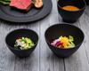 rebirth Natural Series Wood Grain Cereal Bowl, 12.8 x 8cm, Made in Japan, Plastic, Lightweight, Dishwasher and Microwave Safe (Black)