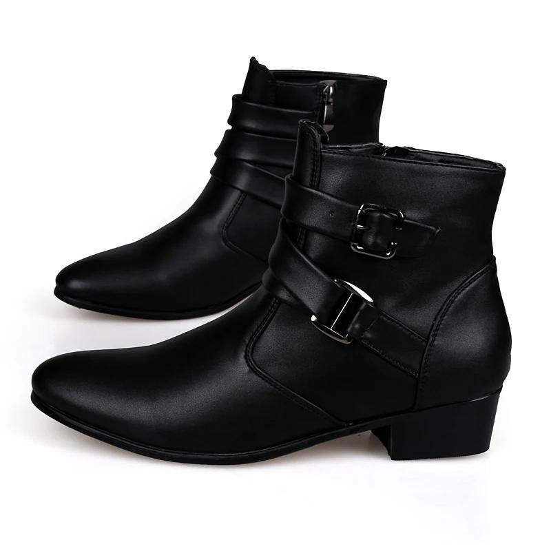 

Чоловічі Черевики Модні Загострені Челсі Анкле Booties Якісні Шкіряні Черевики Ретро Замшеві Повсякденні Високі Booties Дизайнерські Чоловічі Черевики 43