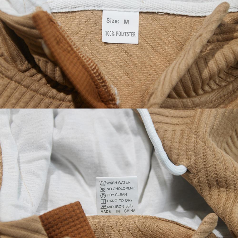 New Mens Fashion Pullover Hooded Long Sleeve Drawstring Button Sweatshirt Streetwear Texture Athletic Hiking Outdoor Jackets