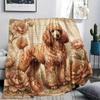 1PC Retro Pet Puppy Print Flannel Blanket, High quality All Seasons, Home Decor, Warmth and Comfort, Perfect for Christmas Gifts