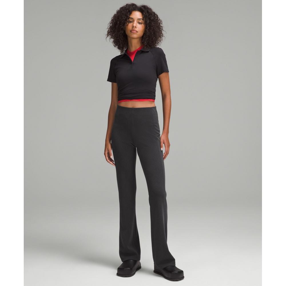 Lululemon Ribbed Softstreme Flared Pant  Regular Black