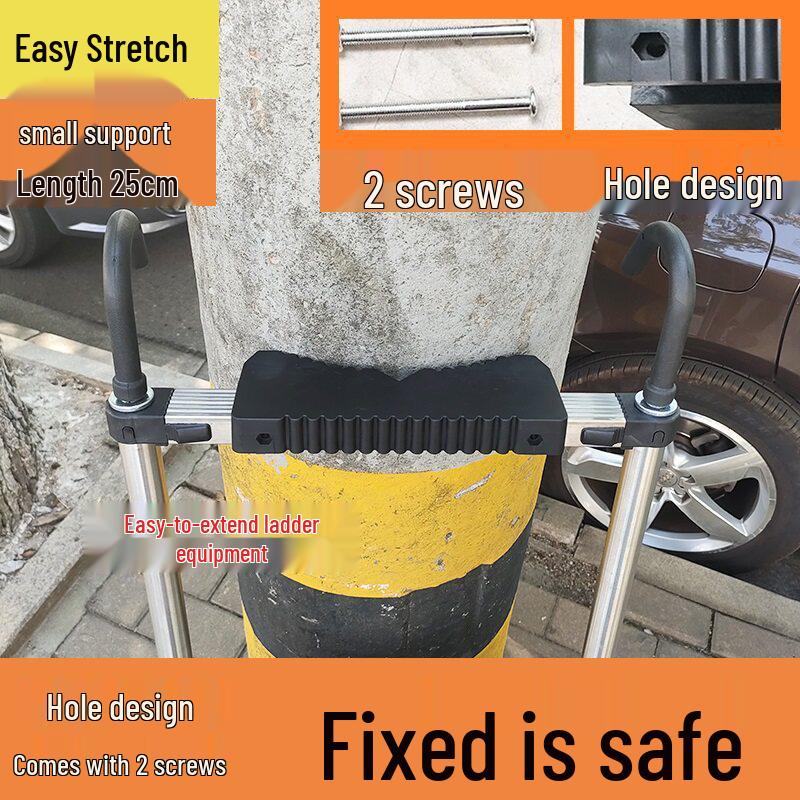 Retractable Single-Sided Aluminum Ladder with Anti-Slip Stair Accessory