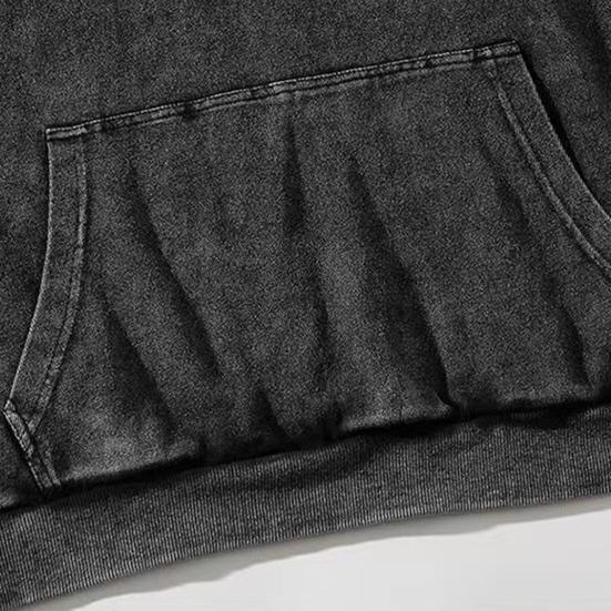 Felpa con cappuccio da uomo autunnale ampia spessa ampia tasca applicata manica lunga vintage Unsiex Hip Hop Streetwear pullover tinta unita donna Top