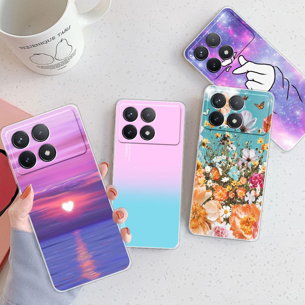 Pour Xiaomi Poco F6 Pro Coque Pour Xiaomi Poco M6 4G Housse Anti-choc Transparente Souple Silicone Coque de Téléphone sur Xiaomi PocoF6 Mode Funda