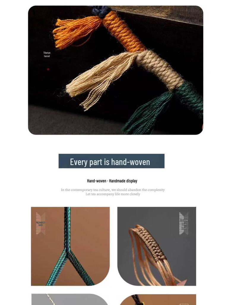 Luxury Tibetan Handmade Dzi Bead Pendant Necklace with Adjustable Cotton Rope