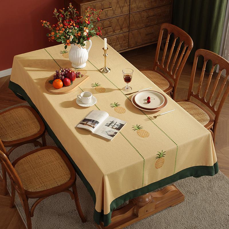 Tablecloth Light Luxury Pastoral Dining Table Tablecloth Cotton And Linen Coffee Table Cloth Dining Table Cloth Cover Cloth 90*140cm