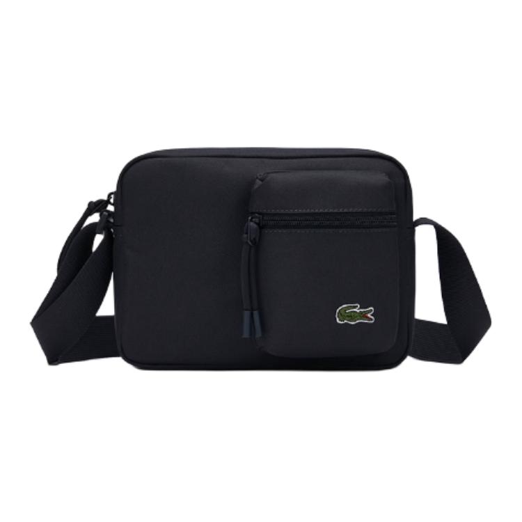Lacoste Fashion Versatile Zipper Closure Fabric Shoulder Crossbody Bag Unisex bags Navy-Blue NU4603NE-L24 Midnight Blue