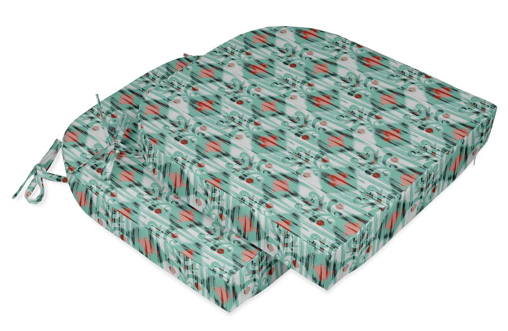 Vargottam Non Slip Dining Chair Cushion U-Shaped Printed Indoor Outdoor Chair Pads Home Decor Reversible & Machine Washable