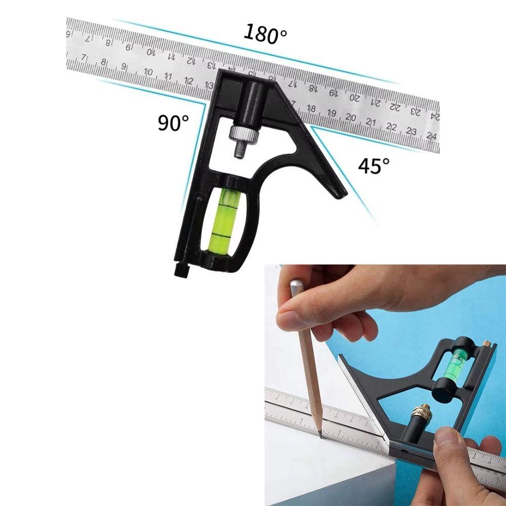 Movable Right Angle Ruler 180 Degree Corner Ruler Combination Angle Ruler  Gauging Tool