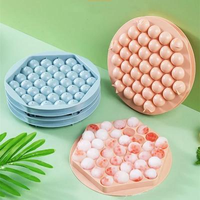 Stampi per palline di ghiaccio rotonde in plastica con fori di drenaggio, stampi per hockey su ghiaccio portatili di grande capacità, vaschette per cubetti di ghiaccio, accessori da cucina