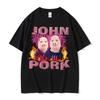 John Pork Meme Maiale Divertente Grafica Maglietta Unisex Abbigliamento Donna Hip Hop Moda Magliette Casual Umorismo Girocollo Magliette di Alta Qualità