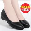 Stewardess Versatile Work Shoes Black Interview Hotel Professional Shoes Soft Sole Leather Shoes High Heel Thick Heel Single Shoes Women's Shoes Summe