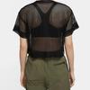 Jordan Crop Tops Women's Black Crew Neck Moderate (Unisex) Crop Tops CZ1892 010