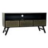 DKD Home Decor-TV Cabinet DKD Home Decor Black Metal Gold (125x41x62cm)
