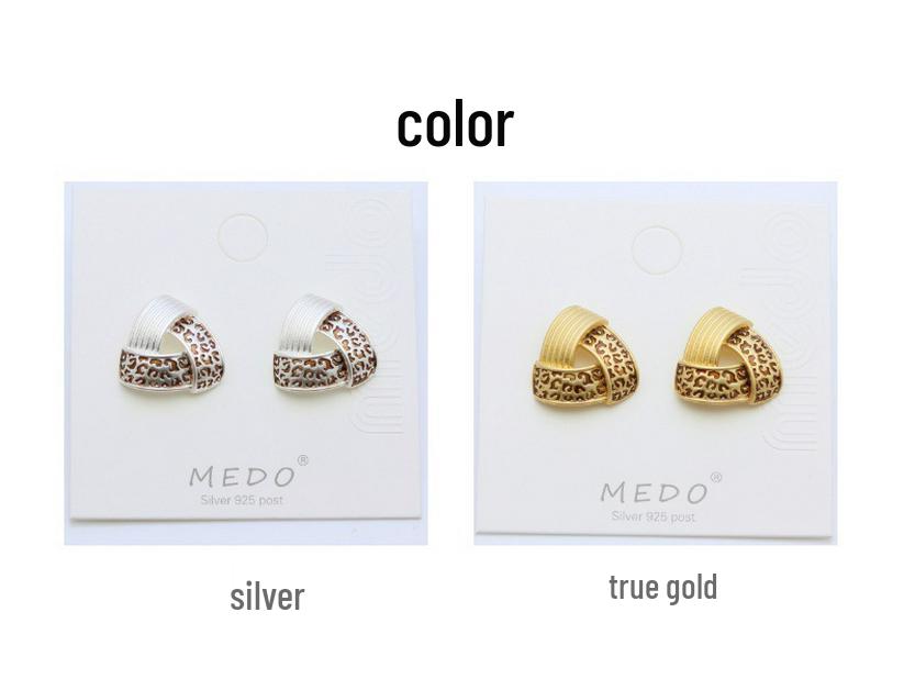 Podzimní/Zimní Trojúhelníkové Náušnice s Leopardím Vzorem - Stříbro S925