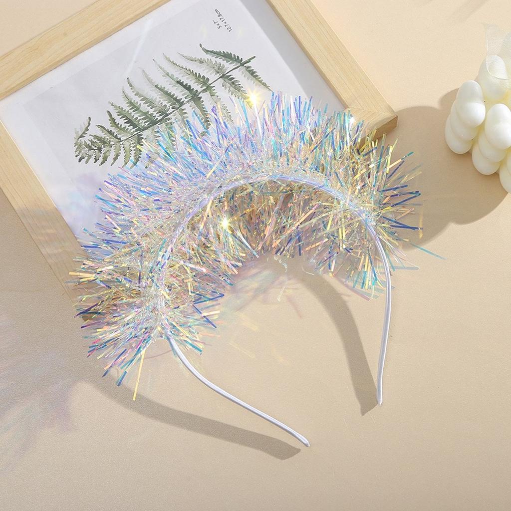 Cute Hairband with Colorful Tinsel Perfect for Parties Stage Performences Eye-catching Party Headband Birthday HeadWear