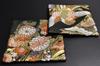 Perfect As a and Ready To Set of 5 Gold Brocade Japanese Kimono Coasters Gift! Pre-wrapped, Boxed, Give. (Asuka)