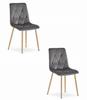 Libra Chair - Dark Gray Velvet / Wood Color Legs X 2