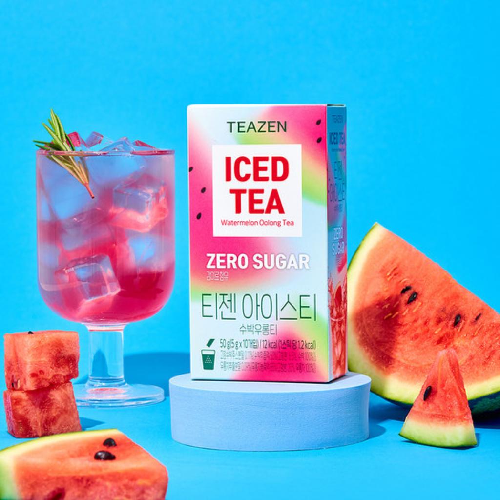 

[TEAZEN] Zero Sugar Iced Tea 10 Sticks(Select 1)(Peach, Watermelon Oolong Tea, Lemon Green Tea, Grapefruit) Watermelon Oolong Tea
