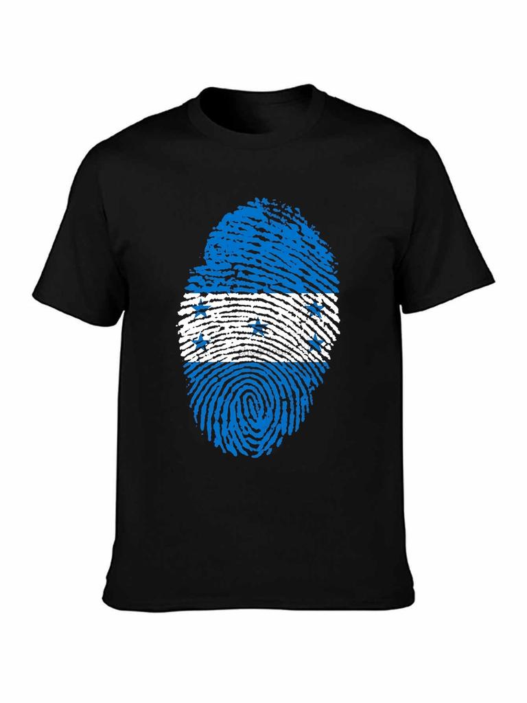 Brand Vintage Honduras Flag Fingerprint Tshirt Mens Slim Fitting Short Sleeve Color Print Tee Team XXXL Size Apparel