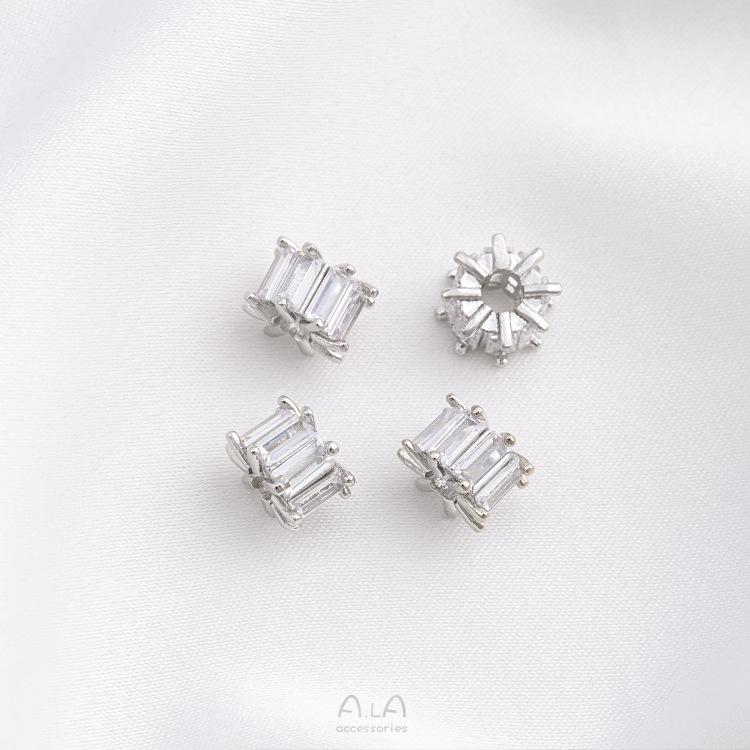 14K Gold-Plated Zircon Spacer Beads for DIY Jewelry